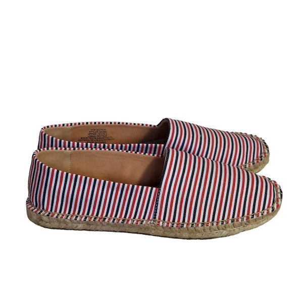 J. Crew Red White Blue Striped Canvas Jute‎ Rope Espadrilles Flats Patriotic - Picture 3 of 16